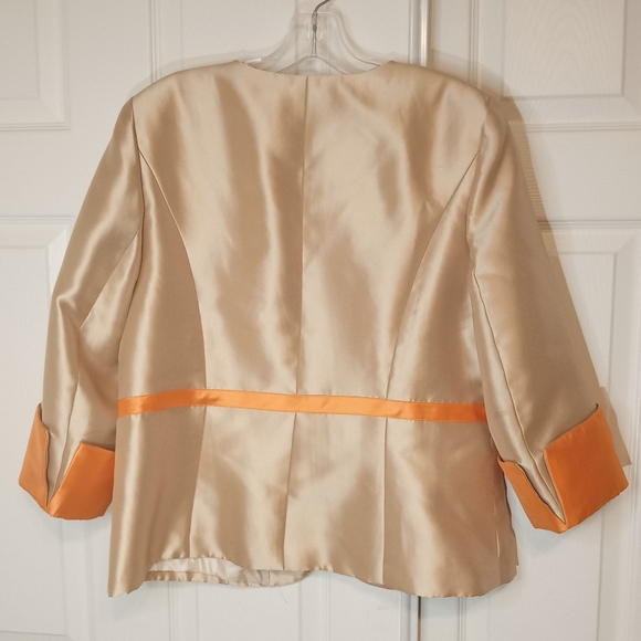 Midnight Velvet Cocktail Party Celebration Topper Jacket Gold Orange 16 - Picture 2 of 16